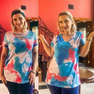 Reversible Cross Cross Tie Dye Top